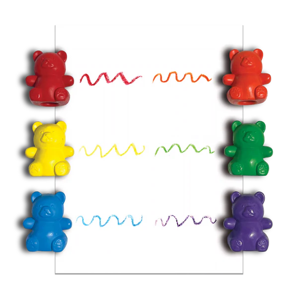 Ooly Cuddly Cubs Bear Finger Crayons - Set of 6