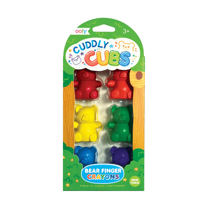 Ooly Cuddly Cubs Bear Finger Crayons - Set of 6