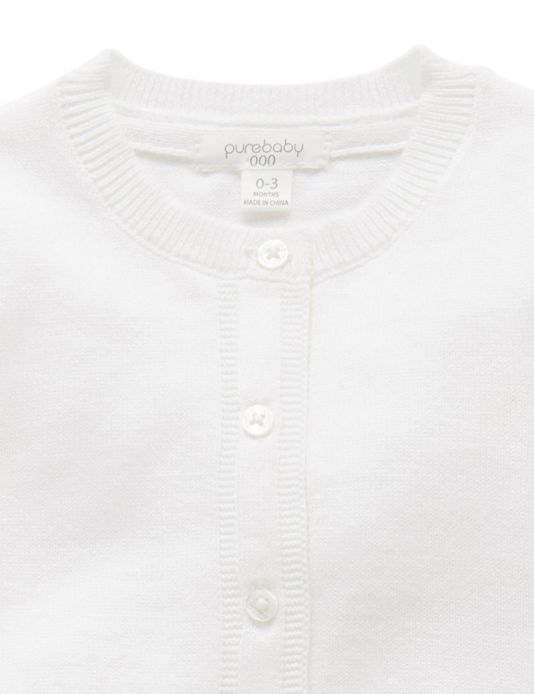 Purebaby Cotton Knit Cardigan - White