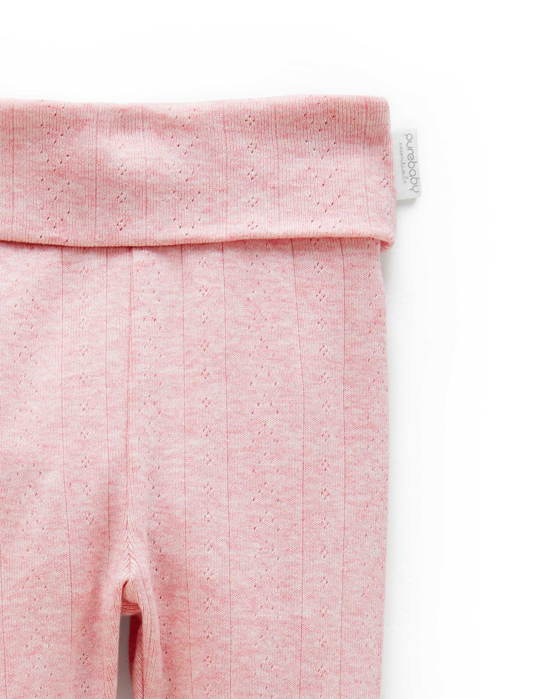 Purebaby Pointelle Footed Leggings - Peony