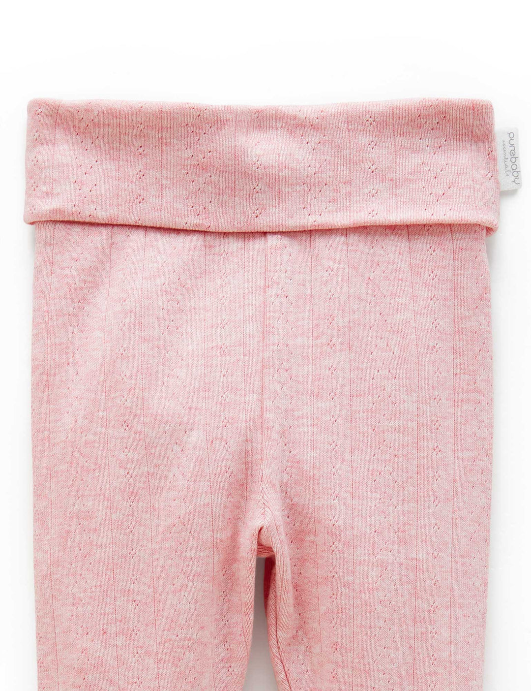 Purebaby Pointelle Footed Leggings - Peony