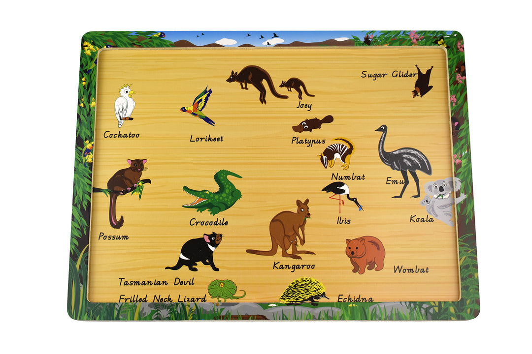 Australian Animals 24 Piece Wooden Puzzle Board