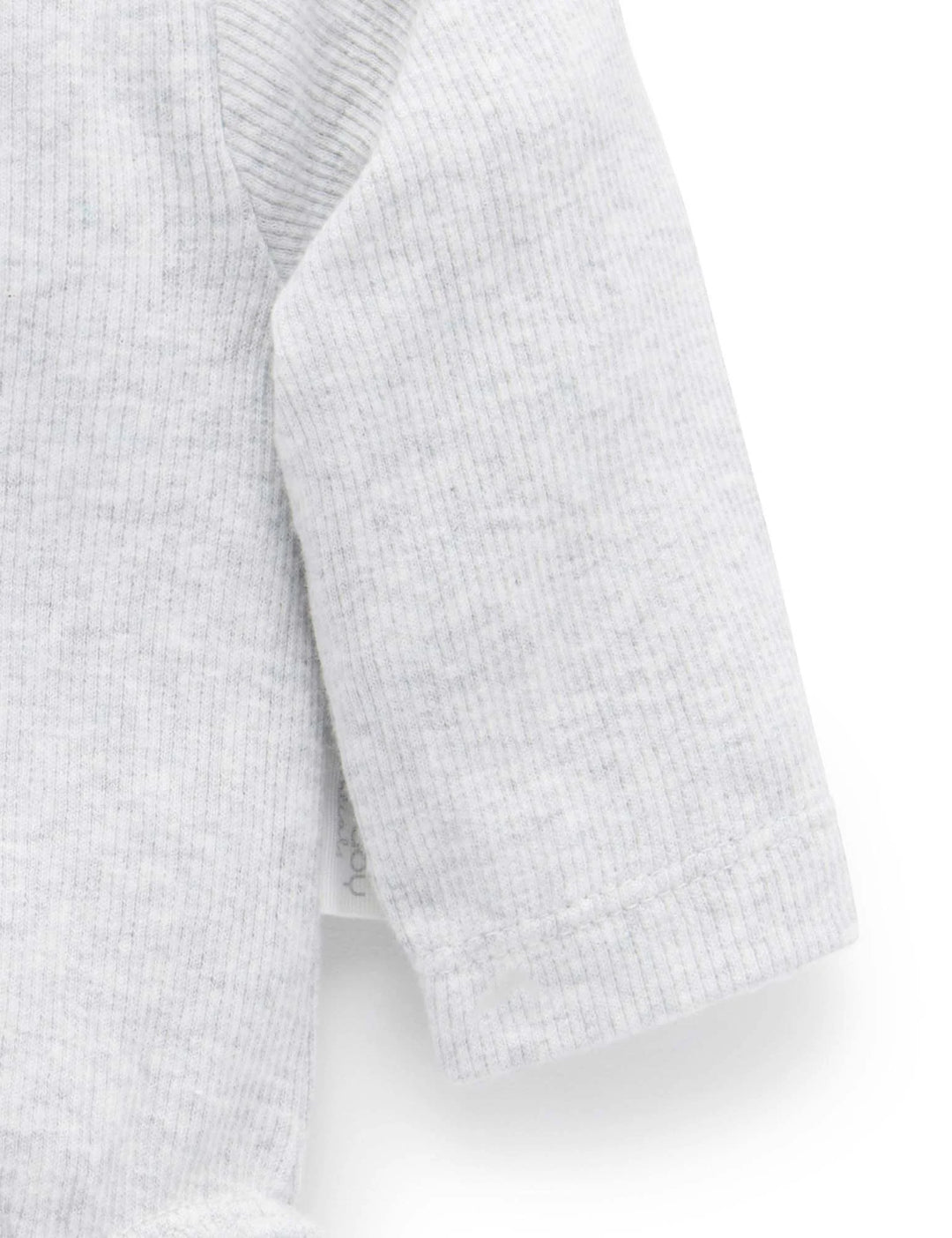 Purebaby Organic Ribbed Long Sleeve Bodysuit -  Grey Mélange