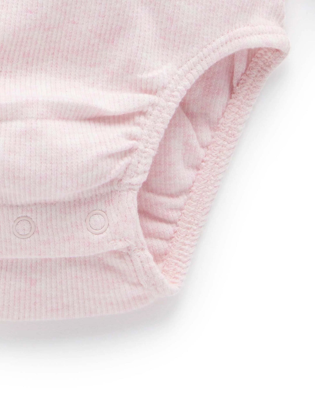 Purebaby Organic Ribbed Long Sleeve Bodysuit -  Pink Mélange