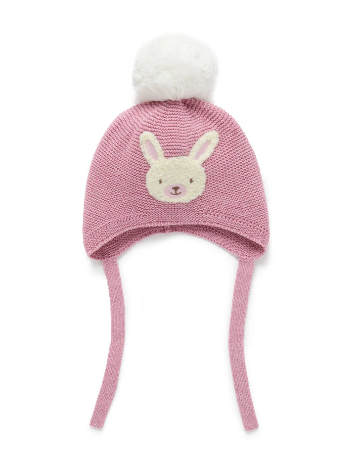 Purebaby Pom Pom Beanie - Bunny Down River