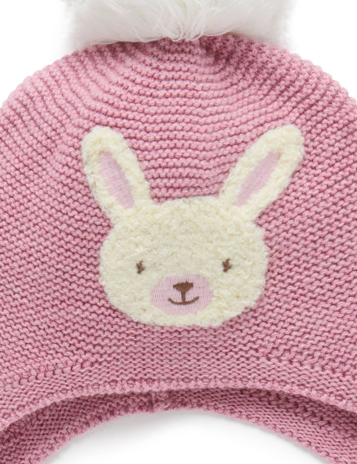 Purebaby Pom Pom Beanie - Bunny Down River