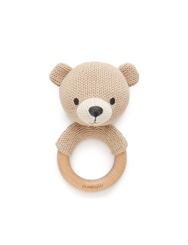 Purebaby Bear Knit Rattle