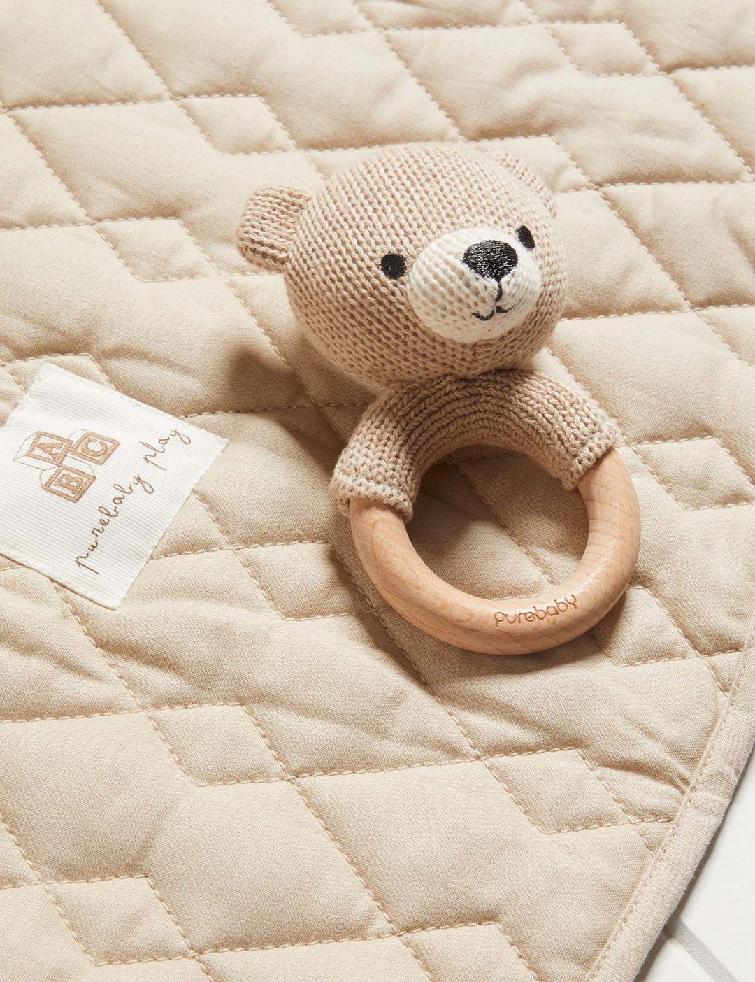 Purebaby Bear Knit Rattle