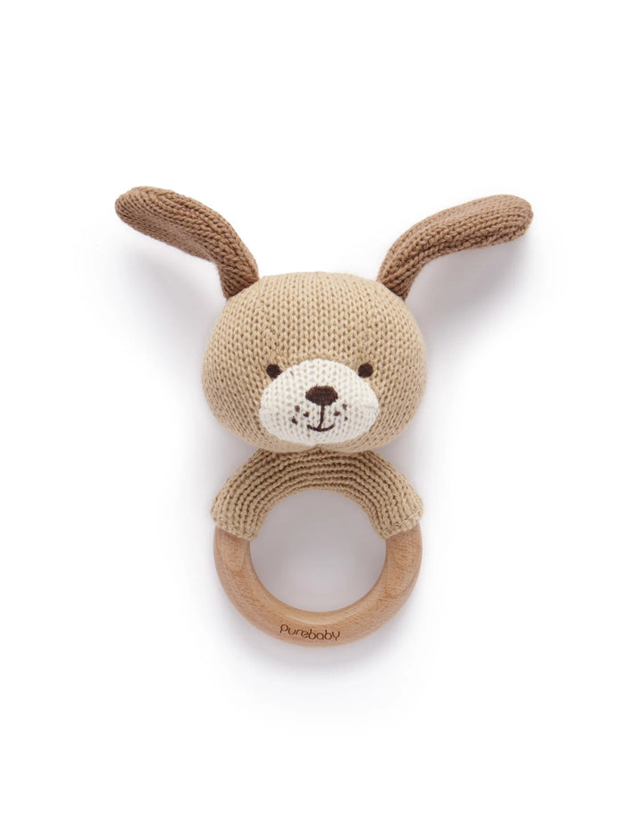 Purebaby Dog Knit Rattle