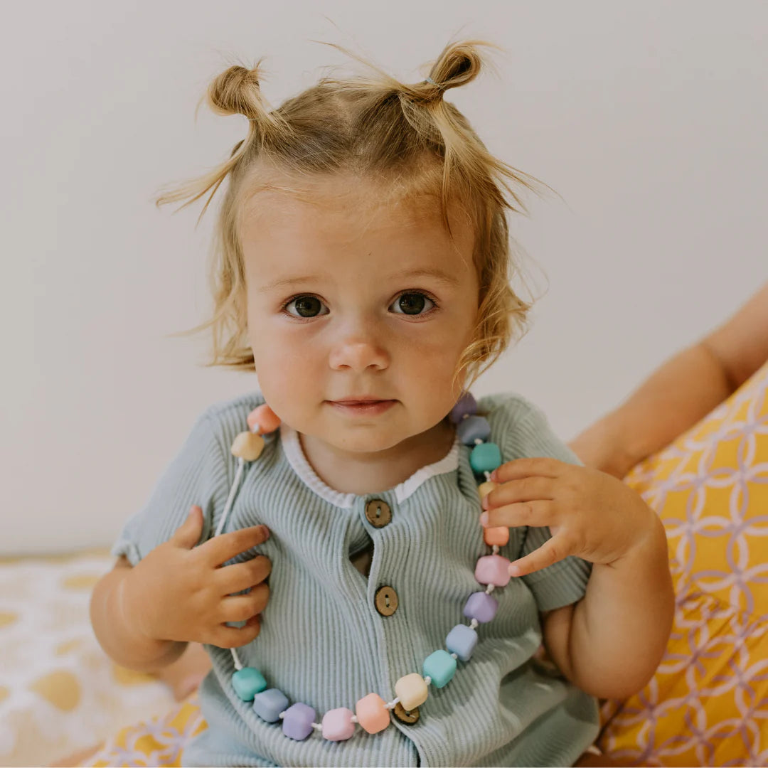 Pastel Princess and the Pea Sensory Chew Necklace