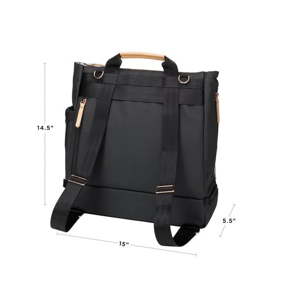 Pivot 2 in 1 Nappy Bag Tote & Backpack - Sand & Black