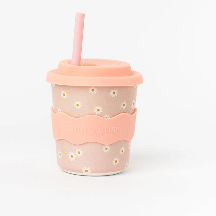 Pink Daisy Kids Keep Cup 240ml + Straw