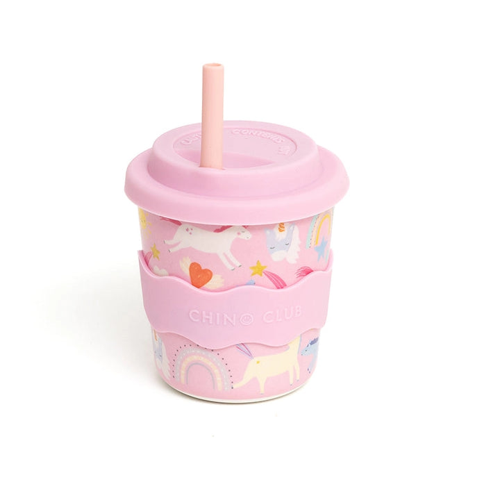 Pink Unicorn Kids Keep Cup 240ml + Straw