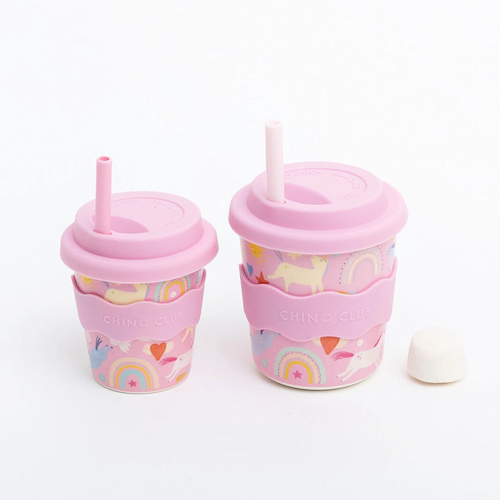 Pink Unicorn Kids Keep Cup 240ml + Straw