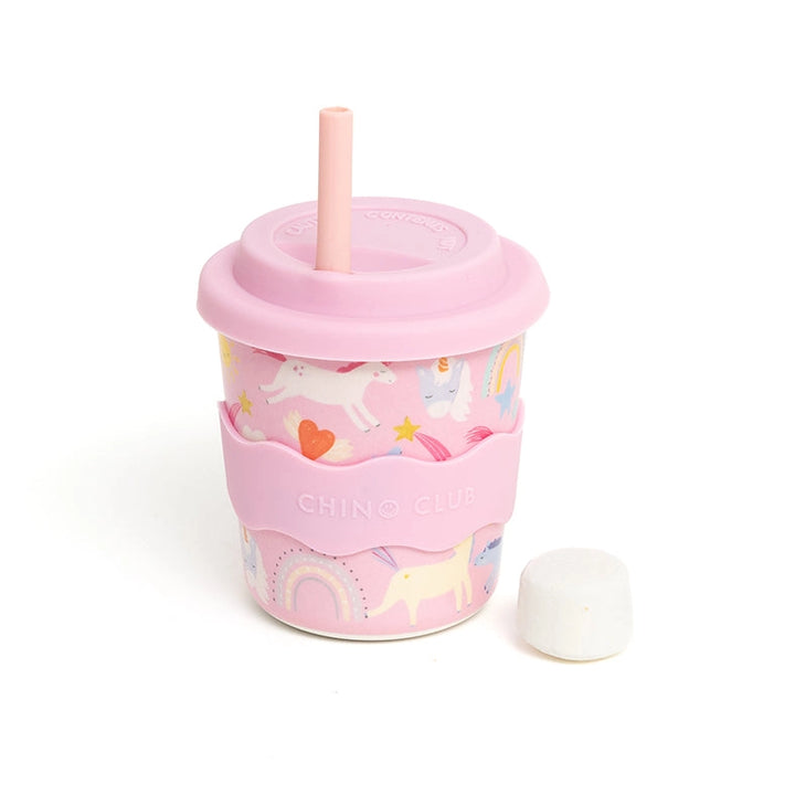 Pink Unicorn Kids Keep Cup 240ml + Straw