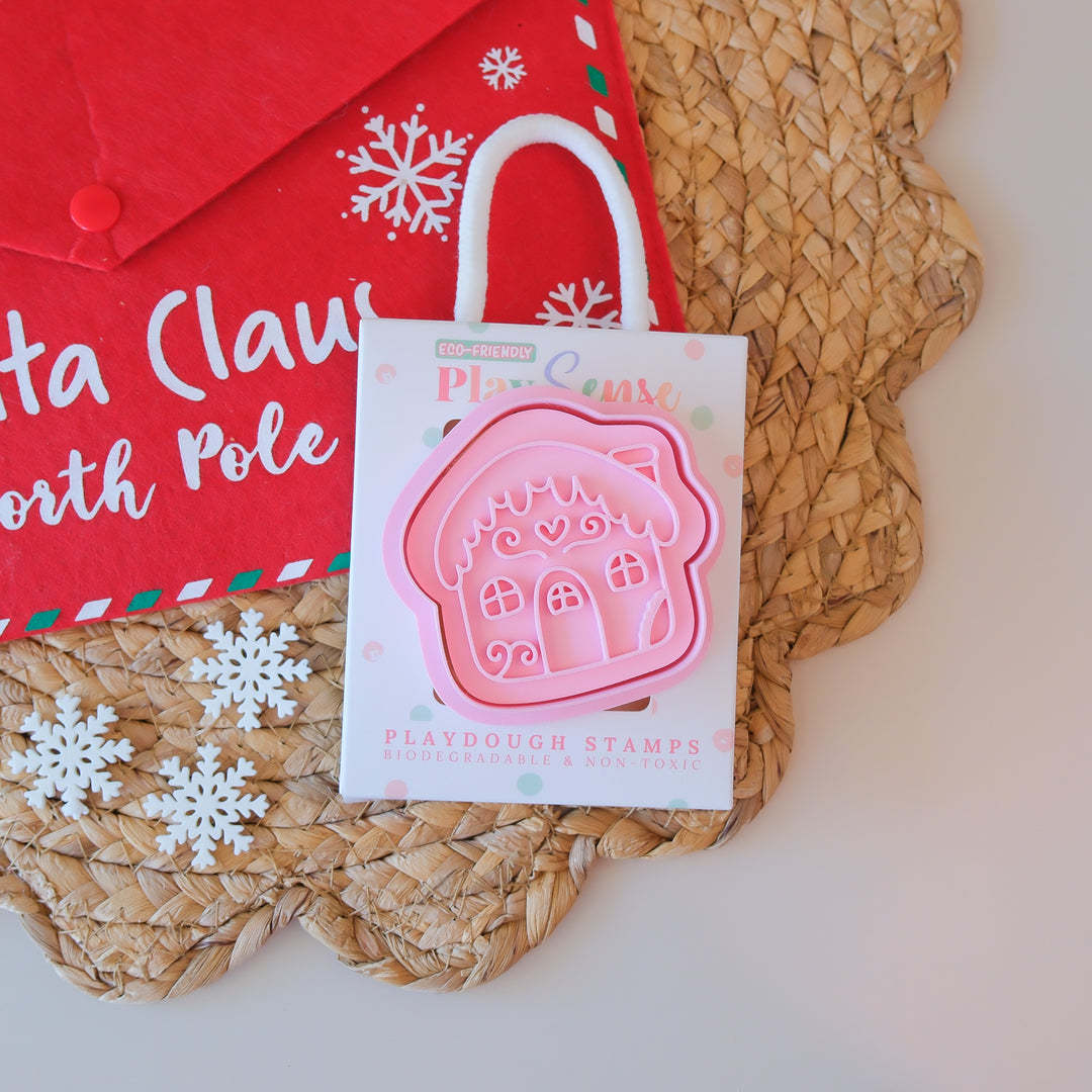Play Sense Eco Christmas Playdough Stamp | Gingerbread House