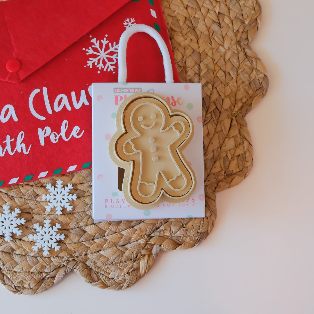 Play Sense Eco Christmas Playdough Stamp | Gingerbread Man