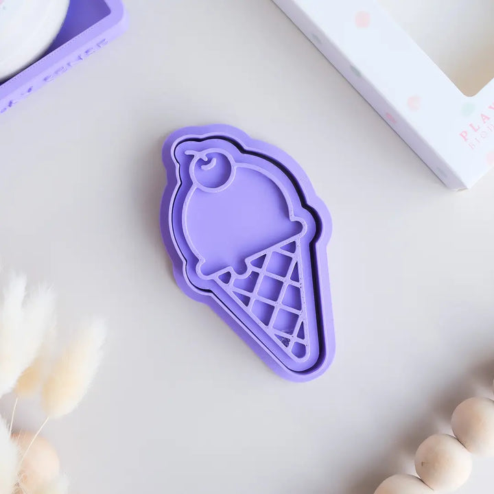 Eco Playdough Stamp | Ice Cream with Cherry
