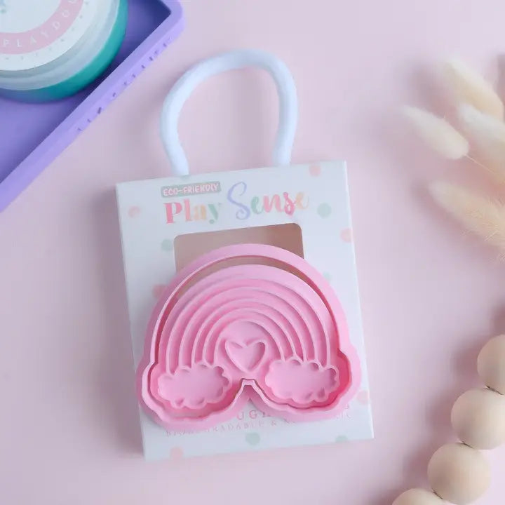 Eco Playdough Stamp | Rainbow with Heart