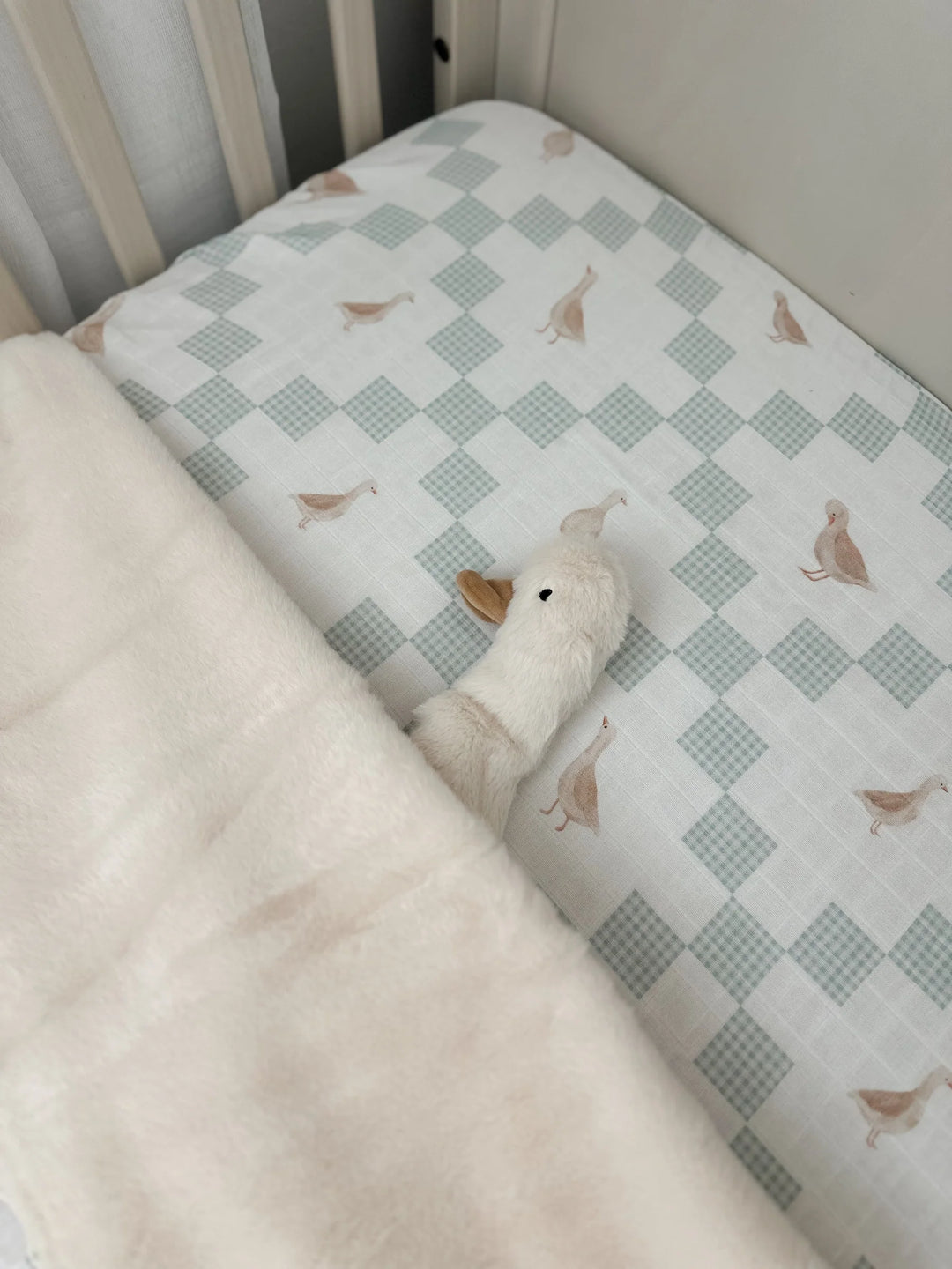 Pop Ya Tot Organic Goosey Gander Fur Lined Blanket