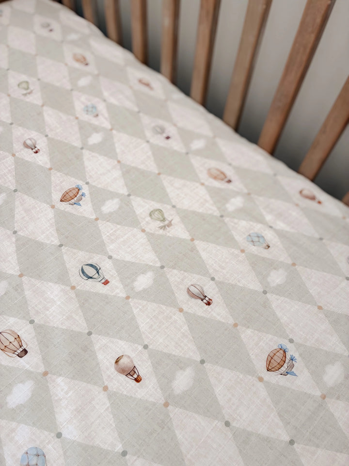 Pop Ya Tot Organic Muslin Cot Sheet - Up & Away