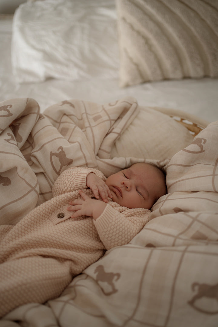 Pop Ya Tot Organic Muslin Swaddle -  Rocking Horse