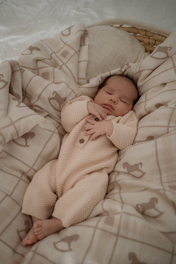 Pop Ya Tot Organic Muslin Swaddle -  Rocking Horse