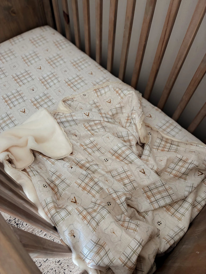 Pop Ya Tot Organic Old Sport Fur Lined Blanket