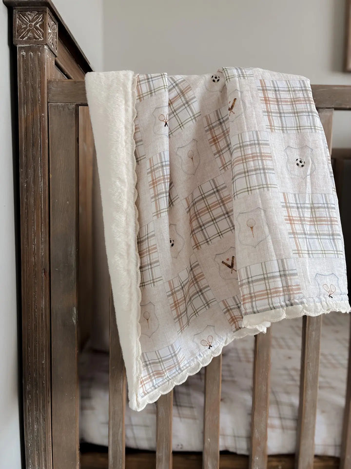 Pop Ya Tot Organic Old Sport Fur Lined Blanket
