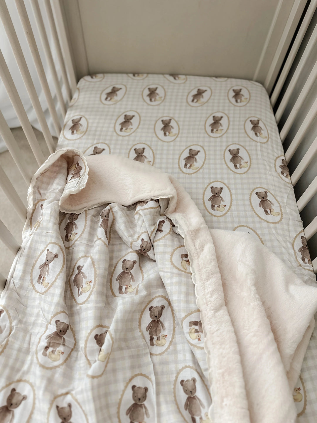 Pop Ya Tot Organic Ted & Duck Fur Lined Blanket