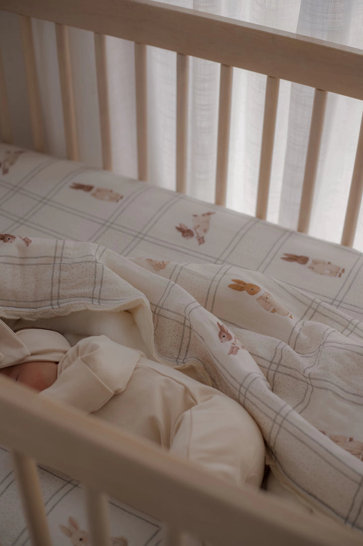 Pop Ya Tot Organic Little Cottontail Fur Lined Blanket