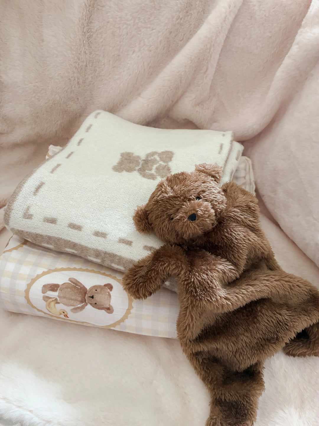Pop Ya Tot Little Teddy Comforter Toy - Brown Little Ted