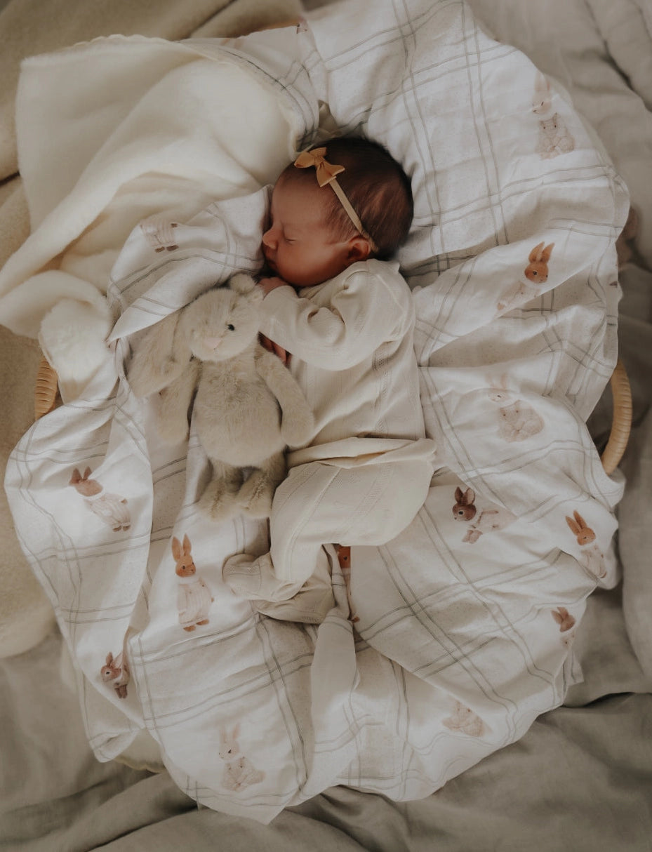 Pop Ya Tot Organic Muslin Swaddle - Little Cottontail