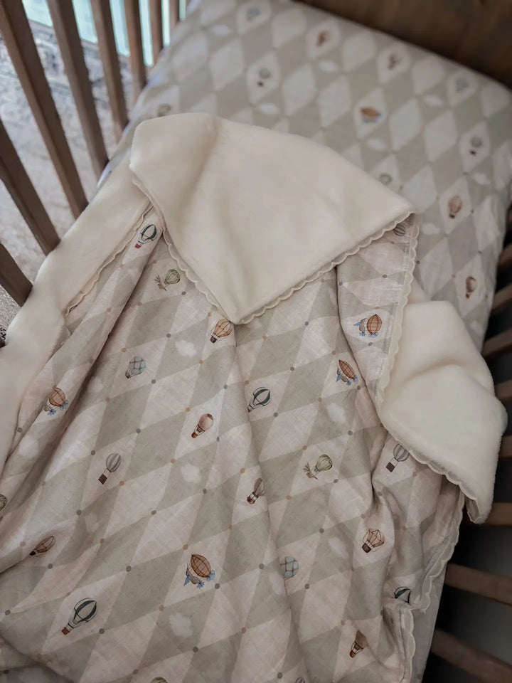 Pop Ya Tot Organic Up & Away Fur Lined Blanket