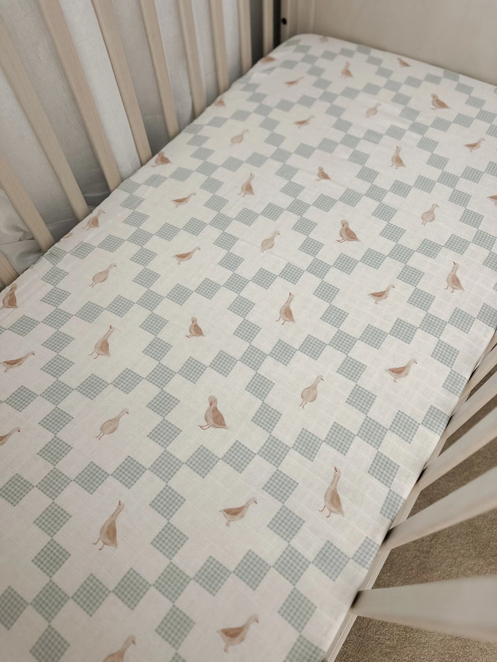 Pop Ya Tot Organic Muslin Cot Sheet - Goosey Gander
