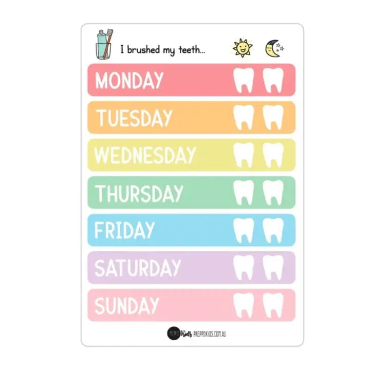 Preppd Kids Toothbrush Chart