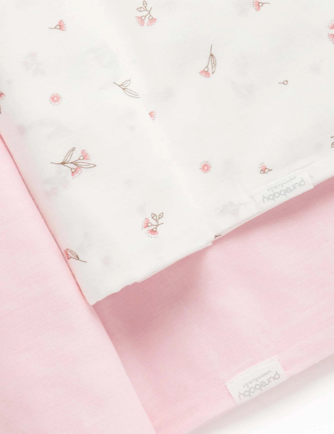 Purebaby Organic Muslin Wrap 2 Pack - Pink Blossom