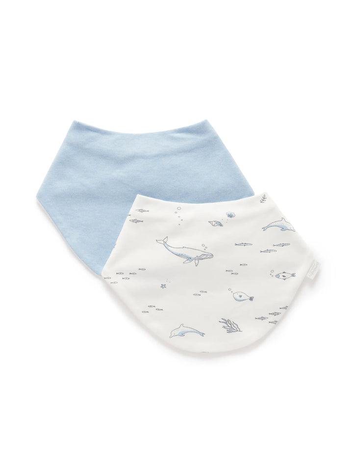 Purebaby Dribble Bib 2 Pack - Vanilla Nautical