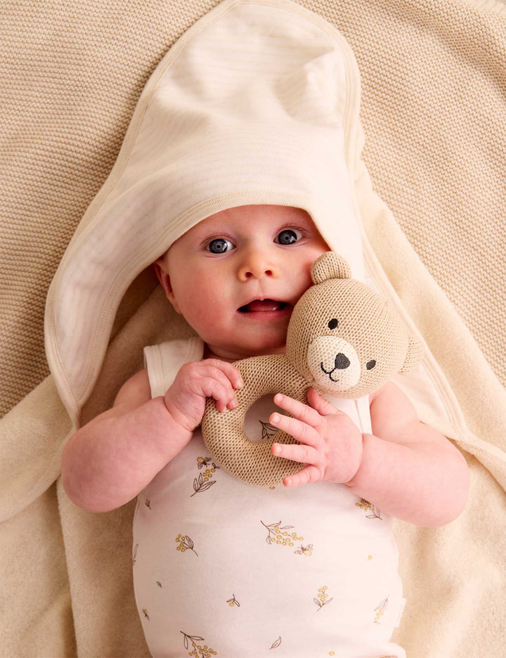 Purebaby Bear Knit Rattle