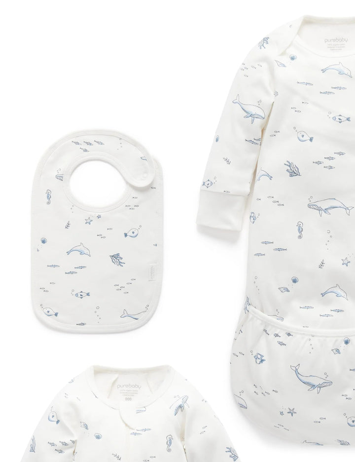 Purebaby Organic Essentials Hospital Bag Essential Vanilla Nautical $120+ Value