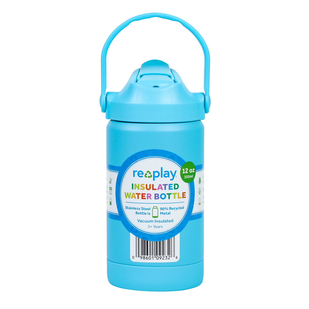 Re-Play 355ml Insulated Water Bottle -  Pool Blue