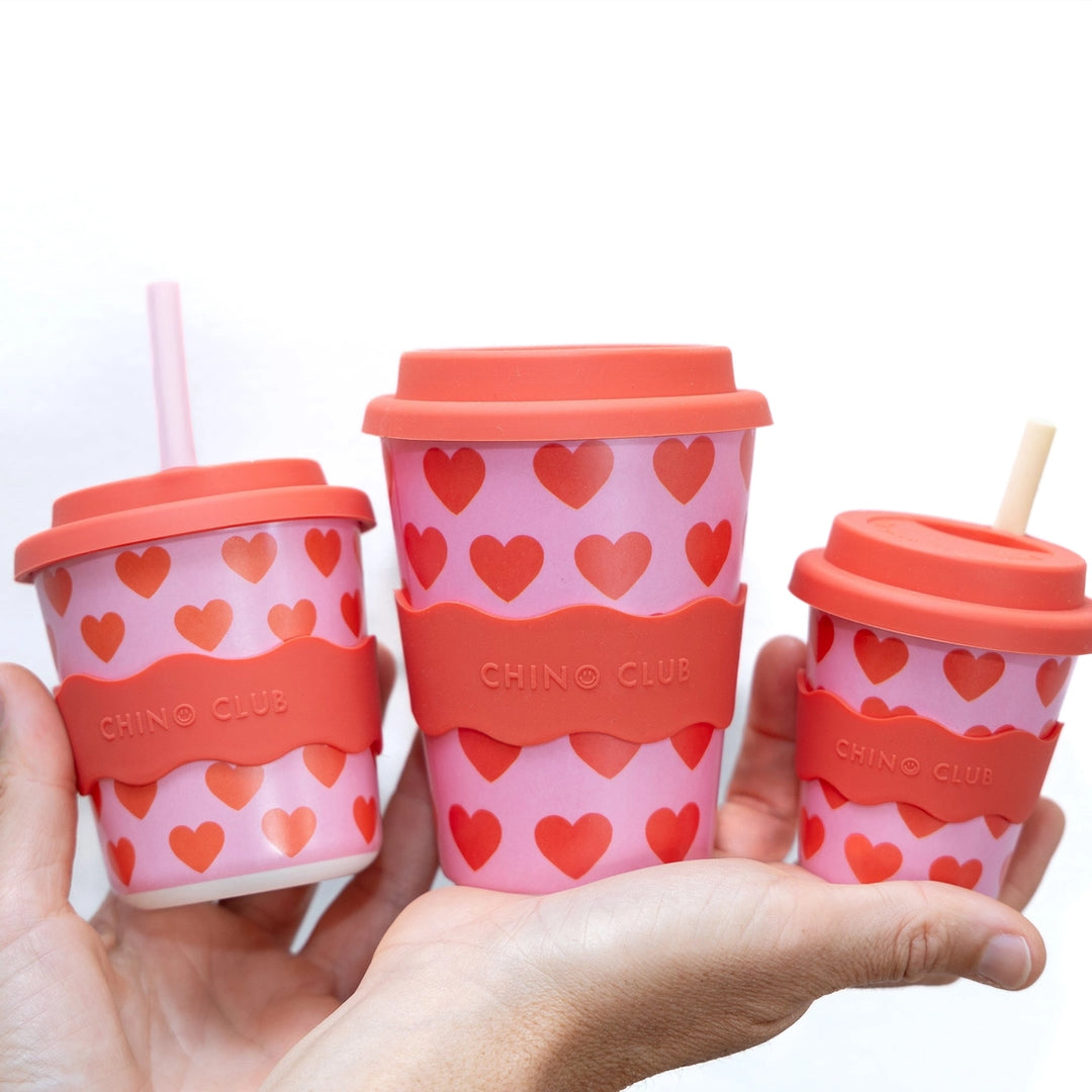 Hearts Kids Keep Cup 240ml + Straw