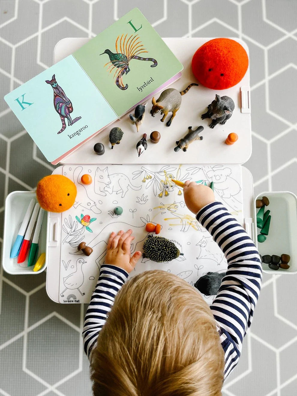 Reusable Scribble Mat Set | Baby Australian Animals