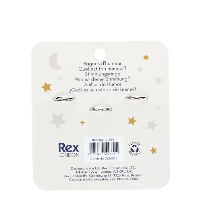 Rex London Glitter Mood Rings - Set of 3