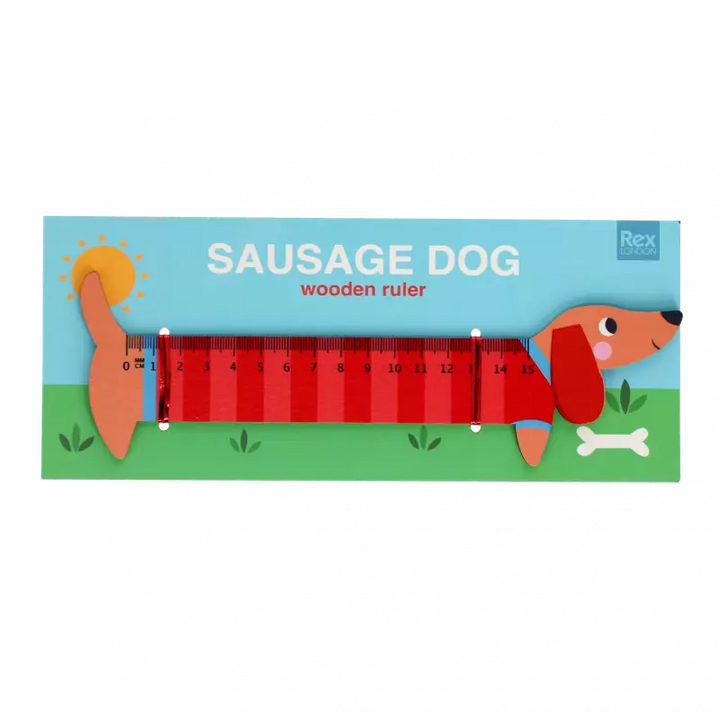 Rex London Wooden Ruler Sausage Dog