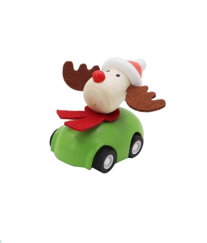 Wooden Christmas Pull Back Racers - Assorted