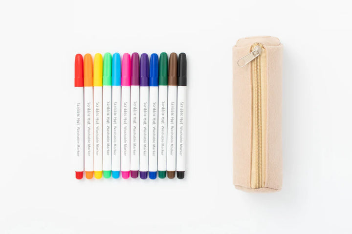 Scribble Mat 12 Washable Pens & Felt Pencil Case