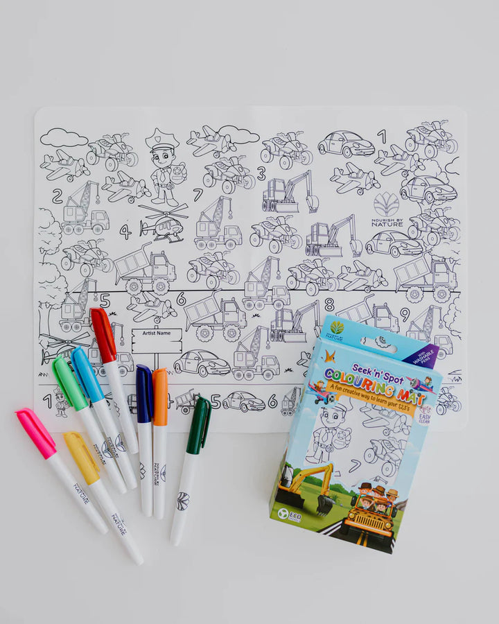 Seek n' Spot Jumbo Silicone Colouring Mat - Cars & Trucks