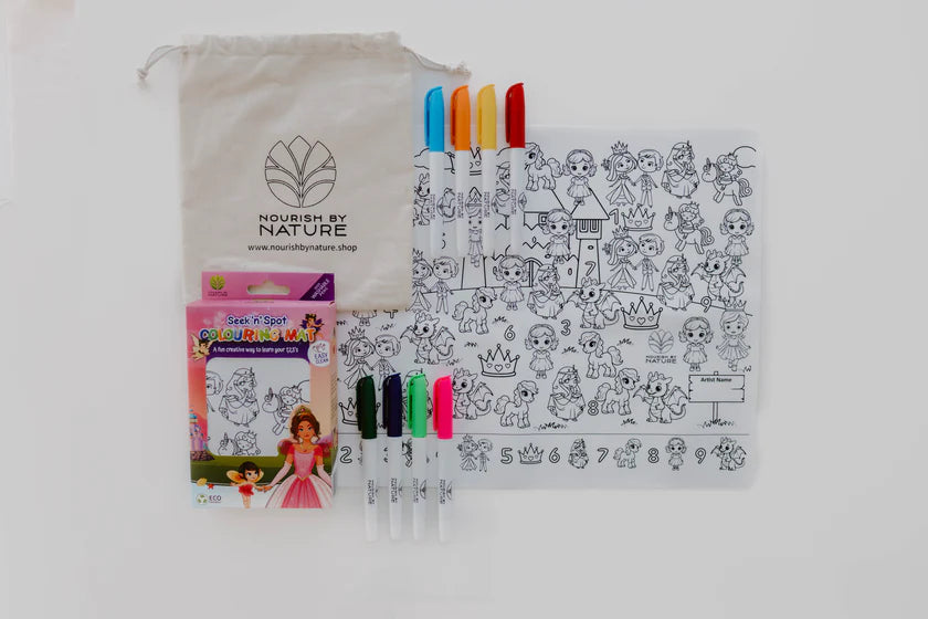 Seek n' Spot Silicone Colouring Mat - Princesses & Fairies