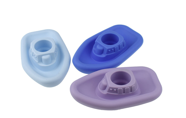 Silicone Bath Boats 3 Pack - Lilac & Indigo